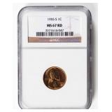 Coin 1955-S Lincoln Cent NGC MS67 RD