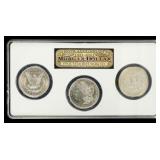 Coin (3) Morgan 1921-P, D & S Silver Dollar Set