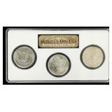 Coin (3) Morgan 1921-P, D & S Silver Dollar Set