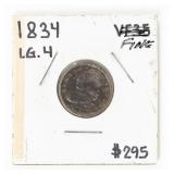 Coin 1834 Capped Bust Dime in Fine.   (Large 4)