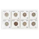 Coin 8 Standing Liberty Quarters Good to Very Fine