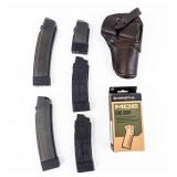5 CZ Scorpion Mags With Moe Grip & Leather Holster