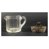 Vintage Coca-Cola Bottle Opener & Glass Creamer