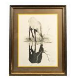D. Noel Smith "Elk Drinking Water" Framed Print