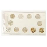 Coin U.S. Wartime Silver Nickel Set Almost Unc