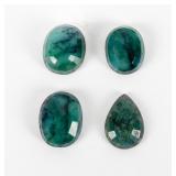 Jewelry 4 Unmounted Emerald Gemstones 53 Carats