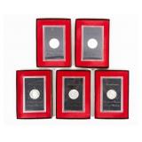 Coin (5) 1971-S Ike Silver Dollars Proof W/ Box