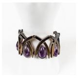 Jewelry Sterling Silver Vintage Amethyst Bracelet