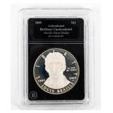 Coin 2009 Braille Silver Dollar Proof Struck