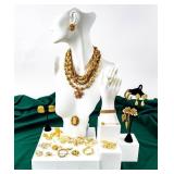 Jewelry Lot of Gold-Toned Costume Pieces