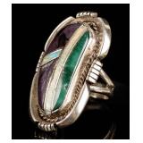 Jewelry Sterling Silver Opal & Malachite Ring