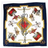 Vintage Silk Equestrian Hermes Silk Scarf