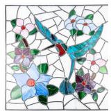 Vintage Stained-Glass Art Panel