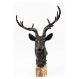 Art Bronze Deer Bust Sculpture