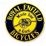 Vintage Royal Enfield Bicycles Porcelain Sign