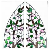 2 Vintage Stained-Glass Art Panels