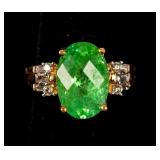 Jewelry 18kt Yellow Gold Emerald & Diamond Ring