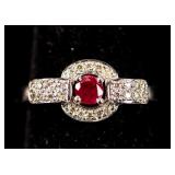 Jewelry 14kt White Gold Ruby Ring