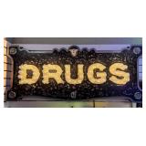 Vintage DRUGS Marque Light Up Sign