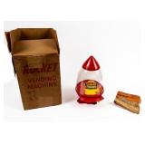 Vintage 1¢ 1950s Rocket Bubble Gum Machine