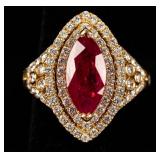 Jewelry 18kt Yellow Gold Burma Ruby & Diamond Ring