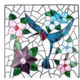 Vintage Stained-Glass Art Panel