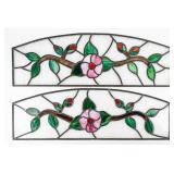 2 Vintage Stained-Glass Art Panels