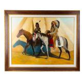 Artwork "Sioux Chiefs" On Canvas, Artist R. White