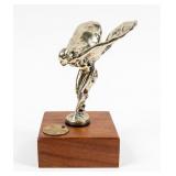 Vintage Rolls Royce Mascot Mounted On Wood