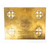 Antique Brass "Holy Apostles" Church Lectern Plate