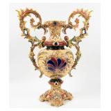 Grand Hand Painted Czech Porcelain Vase