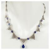 Jewelry 14kt White Gold Tanzanite Diamond Necklace
