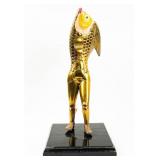 Vintage Brass Koi Fish Sculpture