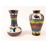 Set of 2 Native American Navajo Pottery Vases