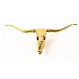 Brass Texas Longhorn Steer Wall Sculpture