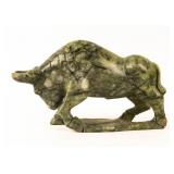 Nephrite Jade Carved Bull Figurine
