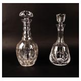 Lot Of 2 Cut Crystal Glass Decanters