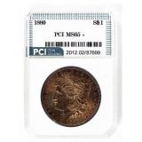 Coin 1880 Morgan Silver Dollar PCI MS65+