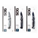 Lot Of 3 Sog Escape Folding Pocket Knives NIB