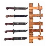 Knife Lot Of 5 AK Pattern Bayonets With Sheath
