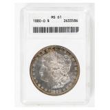 Coin 1880-O Morgan Silver Dollar ANACS MS61