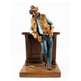 Michael Garman Ceramic Cowboy Sculpture