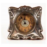 Art Nouveau Sterling Silver Easel Clock