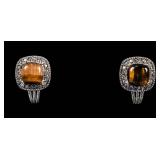 Jewelry Silver-Plated Tiger's Eye Earrings
