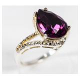 Jewelry Sterling Silver Swarovski Amethyst Ring