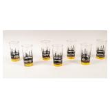 Set of 7 Oil Derrick Highball Glasses