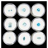 Jewelry Lot of 11 Blue Topaz Gemstones