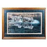 Terry Isaac 'The Crossing  Wolves' Framed Print