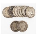 Coin (10) Franklin & (2) Barber Half Dollars