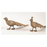 Pair of Vintage Silver-Plated Pheasants